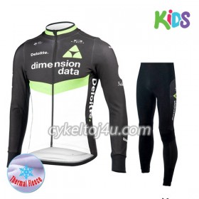 Cykeltrøje Langærmet + Cykelbukser 2017 Dimension Data Børn N001 Vinter Thermal Fleece